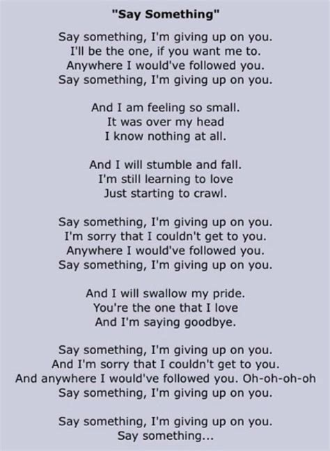 say something lyrics|say something lyrics printable.